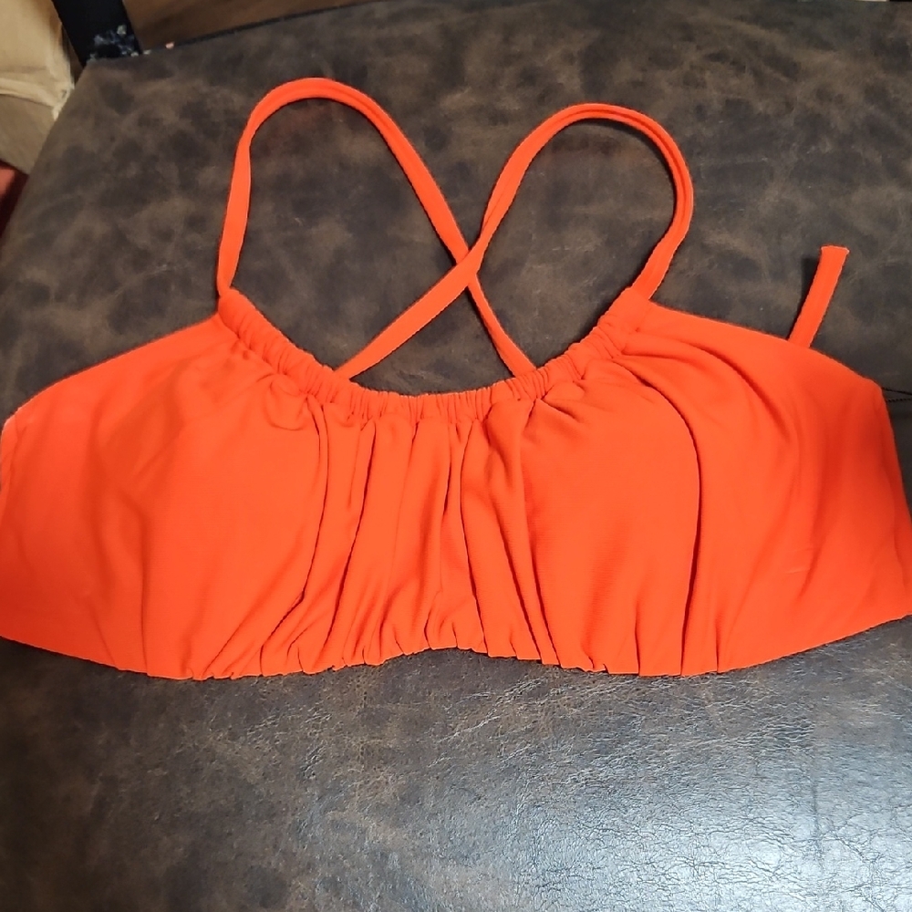 CALIA Women's Scrunched Tie Back Bikini Top: FRESH RED: NEW WITH TAGS: SZ XS